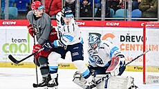 Momentka z utkání mezi Libercem a Hradcem Králové.