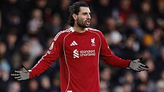 Nespokojený branká� Liverpoolu Dominik Szoboszlai.