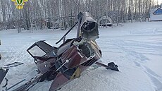 Záb�ry tragické nehody vrtulníku Robinson R44 v Rusku. (7. ledna 2026)