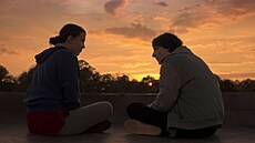 Millie Bobby Brown v roli Eleven a Finn Wolfhard jako Mike Wheeler ve Stranger...