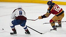Anton Lundell (15) z Florida Panthers st�ílí v zápase s Colorado Avalanche,...