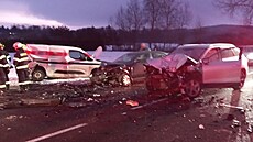 Nehoda t�í aut u Konecchlumí na Ji�ínsku (9. ledna 2026)