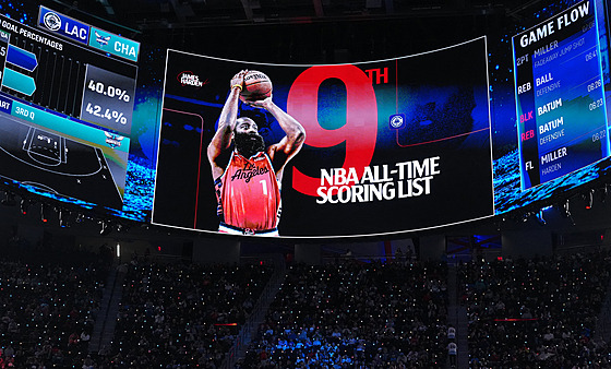 James Harden z LA Clippers posko�il v historické tabulce st�elc� v NBA na...