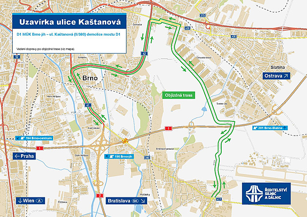 Silničáři strhnou další most na D1, kvůli demolici uzavřou ulici s Makrem či Lidlem