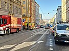 Z�sah v�ech jednotek IZS u po��ru bytov�ho domu na pra�sk�m �i�kov�. (19. ledna...