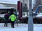 Nehoda autobusu s n�kladn�m vozem v centru Hav��ova. (13. ledna 2026)