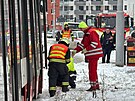 V Hlubo�epech se srazila tramvaj s n�kla��kem. �idi�i obou voz� jsou zran�n�....