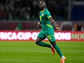 Sadio Mané se raduje ze svého gólu do sít� Egypta.