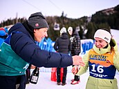 Savelij Korost�lev a Darija N�prjajevová na Tour de Ski.