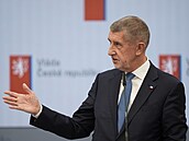 Tisková konference po jednání vlády. Na snímku premiér Andrej Babi�. (19. ledna...