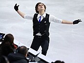 Georgii Reshtenko b�hem volného programu na mistrovství Evropy