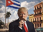 P�es sociální sít� poslal Donald Trump vzkaz Kub� s doutníkem v puse. (11....