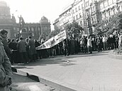 Demonstrace b�hem Palachova týdne.