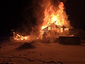 Po�ár stodoly na �eskolipsku (12. ledna 2026)