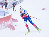 Vít�zslav Hornig b�hem stíhacího závodu v Oberhofu.