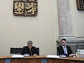 Premiér a p�edseda ANO Andrej Babi� s ministrem zahrani�í a p�edsedou Motorist�...