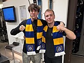 Dva ze t�í zakladatel� italského fanklubu FK Teplice.