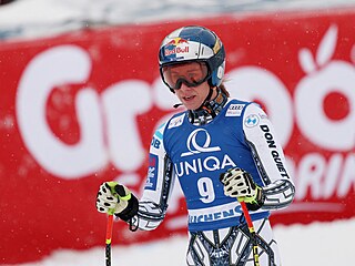Ester Ledecká po dojezdu do cíle v Zauchensee.