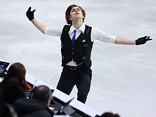 Georgii Reshtenko b�hem volného programu na mistrovství Evropy