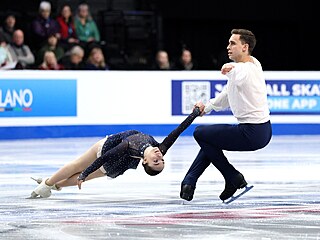 Anna Valesiová a Martin Bida� b�hem krátkého programu na ME v Sheffieldu.