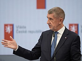Tisková konference po jednání vlády. Na snímku premiér Andrej Babi�. (19. ledna...