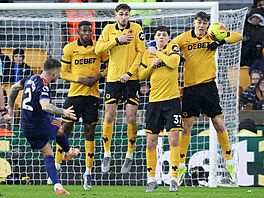 St�elu Kierana Trippiera z Newcastlu se ve zdi Wolverhamptonu sna�í zblokovat...