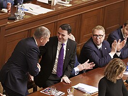 Premiér Andrej Babi� poté, co jeho vláda dostala d�v�ru Sn�movny (15. ledna...