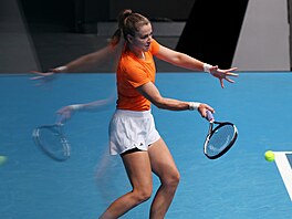 Karolína Muchová p�i tréninku p�ed Australian Open