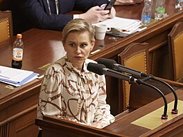 Sch�ze Poslanecké sn�movny. Vyslovení d�v�ry vlád�. Na snímku Ta�ána Malá...