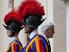 Prezident Petr Pavel mí�í na setkání s pape�em Lvem XIV. (19. ledna 2026)