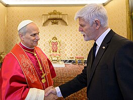 Prezident Petr Pavel p�i setkání s pape�em Lvem XIV. (19. ledna 2026)