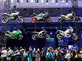 V Bruselu byly k vid�ní i motocykly.