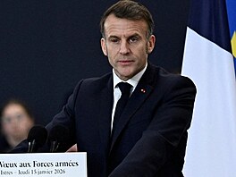 Macron nav�tívil vojenskou základnu v Istres na Jihu Francie (15. ledna 2026)