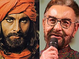 Indický herec Kabír Bedí v letech 1976 a 2025