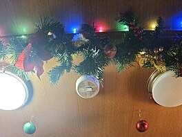 Uvnit� mají i v zim� p�íjemných 24 °C, strop si na Vánoce ozdobili váno�ními...