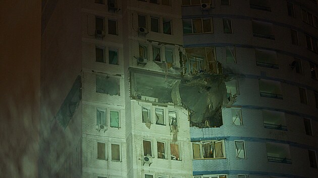 N�sledky rusk�ho vzdu�n�ho �deru na Kyjev (9. ledna 2026)