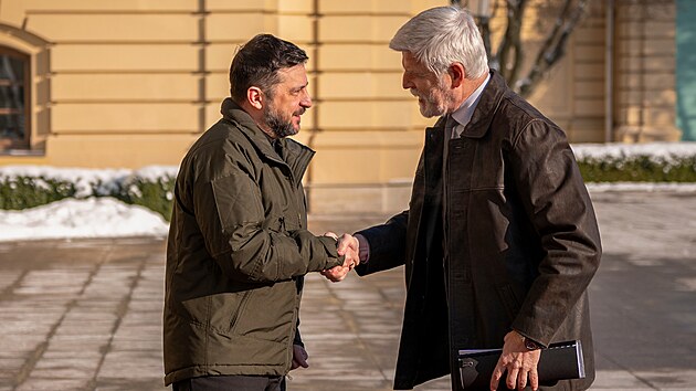 Ukrajinsk� prezident Volodymyr Zelenskyj p�ijal v Kyjev� �esk�ho prezidenta Petra Pavla. (16. ledna 2026)