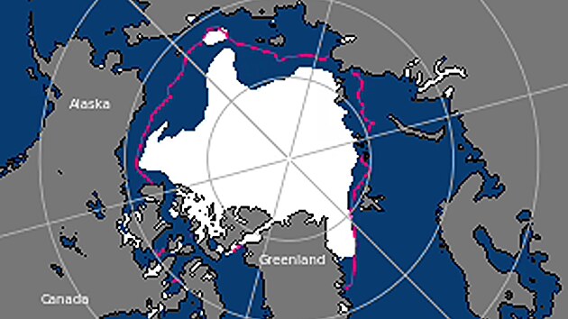 Ledov� pokryt� Arktidy v z��� roku 2022