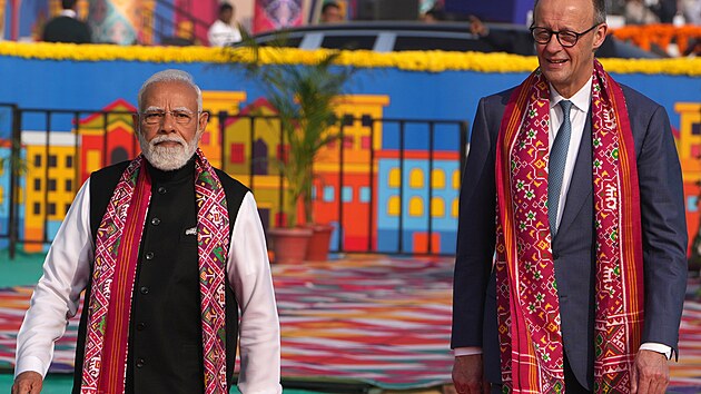 N�meck� kancl�� Friedrich Merz nav�t�vil Indii a setkal se s indick�m premi�rem Nar�drou M�d�m. Do Asie zav�tal poprv� od sv�ho zvolen�. (12. ledna 2026)