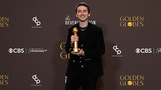 Mezi herci usp�l nap��klad Timoth�e Chalamet. Usp�l v kategorii komedie �i muzik�l (12. ledna 2026)