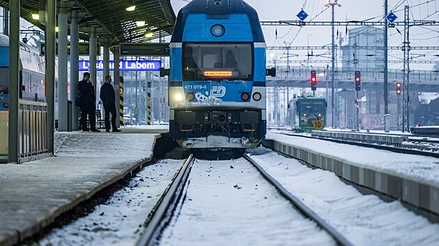 Odstaven� vlaky na n�dra�� v Lys� nad Labem, 13. ledna 2026, Nymbursko. (13. ledna 2026)