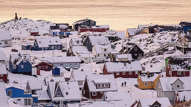 Zasn�en� Nuuk, hlavn� m�sto Gr�nska (14. ledna 2026)