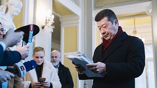 P�edseda Sn�movny a SPD Tomio Okamura po koali�n�m jedn�n� ozn�mil, �e se koalice dohodla, �e �esko neprod� letouny L-159 Ukrajin�.