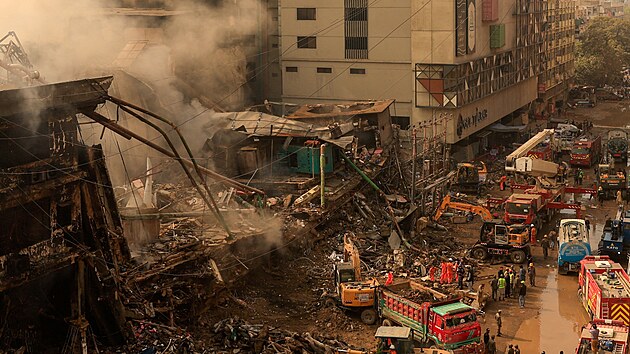 P�i po��ru n�kupn�ho centra v Kar��� na jihu P�kist�nu zahynulo nejm�n� 21 lid�. (19. ledna 2026)