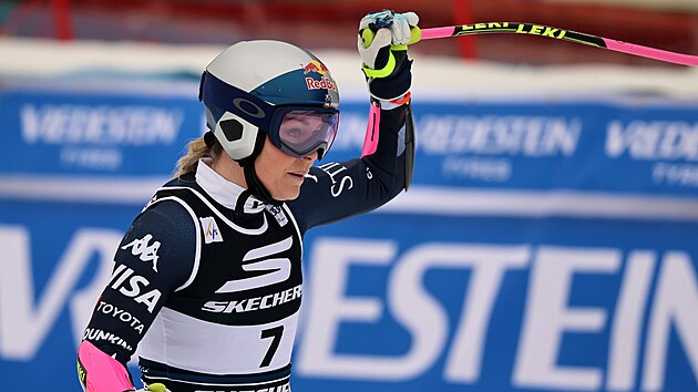 Ameri�anka Lindsey Vonnov� b�hem super-G v italsk�m Tarvisiu