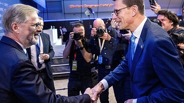 Petr Fiala a Martin Kupka na kongresu ODS. (17. ledna 2026)