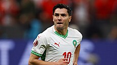 Brahim Díaz z Maroka slaví gól proti Kamerunu.