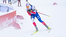 Vít�zslav Hornig na trati stíha�ky v Oberhofu.