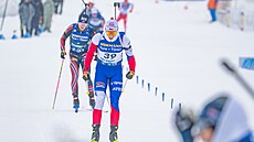 Vít�zslav Hornig na trati stíhacího závodu v Oberhofu.