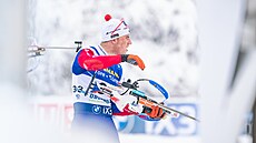 Tomá� Mikyska p�i stíhacím závod� v Oberhofu.